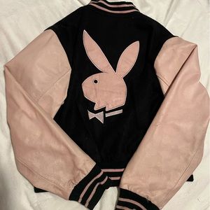 Vintage Y2K authentic irreversible leather playboy varsity jacket